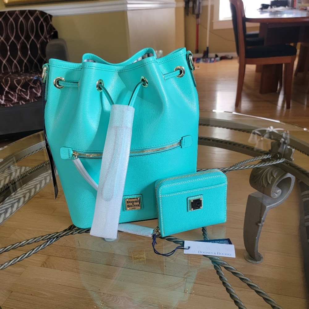 Dooney & Bourke NWT Saffiano Drawstring w/ Wallet